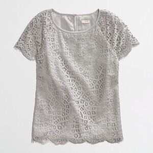 J. Crew raindrop lace gray summer top 0